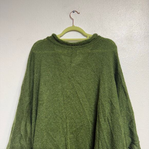 Flax Green Mohair Blend Poncho Sweater Sz M - Picture 7 of 11